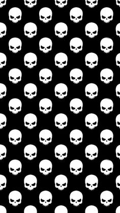 a lot of skulls that are white on black