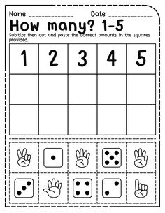 a printable worksheet for numbers 1 - 5 that includes the same number