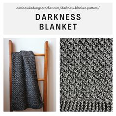 Create your own stunning Darkness Blanket with this free crochet pattern. Using only double crochet and single crochet stitches, this blanket is created with a simple two-row repeat and it works up quickly. To complete this project, you will need Worsted Weight Yarn [4] and a 5.50 mm (I) crochet hook. My pattern comes with instructions to create this blanket in 6 different sizes. Crocheted Bracelets, Crochet Throw Pattern, Throw Blanket Pattern, Crochet Stitches For Blankets, Design Crochet, Blanket Ideas, Crochet Blanket Designs, Crochet Throw Blanket, Knitted Afghans