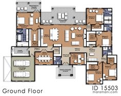 the ground plan for a four bedroom apartment