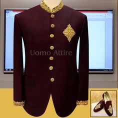 Description Classically micro embellished dark mehroon customized prince coat with same fabric embellished shoes specially designed for the man of the hour. Jotpuri Suit For Men New Wedding, Jotpuri Suit For Men New, Jodhpuri Suit Wedding Grooms, Prince Suit For Men Wedding, Jotpuri Suit For Men, Wedding Dress For Boys, Prince Suit, Suit For Men Wedding, Man Dress Design