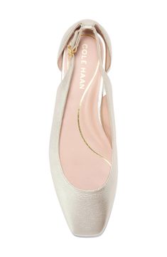 The classic ballet flat gets a contemporary refresh in a unique silhouette with slingback-inspired side cutouts that shut with a gleaming buckle closure. Adjustable slingback strap with buckle closure Leather upper and lining/synthetic sole Imported Spring Evening Ballet Flats With Ankle Strap, Elegant Flat Slingback Pumps With Removable Insole, Elegant Ballet Flats With Heel Strap, Elegant Ballet Flats With Ankle Strap, Chic Spring Ballet Flats With Buckle Closure, Evening Ballet Flats With Heel Strap And Low Heel, Elegant Flat Slingback Pumps With Heel Strap, Flat Slingback Pumps With Buckle For Party, Flat Slingback Pumps With Buckle Closure For Party