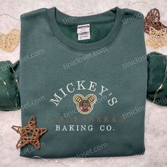 Mickey's Gingerbread Baking Co Embroidered Shirt, Disney Characters Embroidered Hoodie, Best Christmas Gifts For Family Disney Crew Neck Sweatshirt With Embroidered Logo, Disney Cotton Sweatshirt For Winter, Winter Disney Cotton Sweatshirt, Halloween Embroidery Shirts, Gingerbread Baking, Christmas Gifts For Family, Disneyland Halloween, Ghost Costume, Cool Fathers Day Gifts