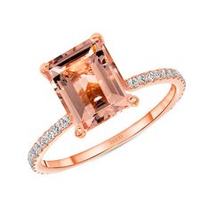 Ring Bands, Morganite Gemstone, Gold Diamond Ring