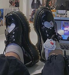 ୧ *·˚ softyhyuck ┆↰ | Aesthetic shoes, Swag shoes, Pretty shoes Acubi Fashion, Soft Goth, Hello Kitty Shoes, Emo Stuff, 일본 패션, Dr Shoes, Kawaii Shoes, Shoes Cute, Shoe Inspo