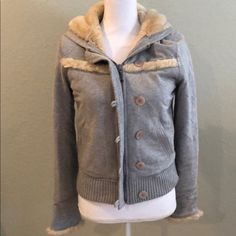 Beautiful Plush Juicy Couture Jacket In Heather Grey With Luxurious Lined Jacket In Soft Creme Faux Fur. Lots Of Detail On Jacket- "J" Zipper Pull, Buttons Stamped With “Juicy Couture”. Hood Zippers Down Middle To Convert Into A Varsity Style Cheerleader Jacket. Fur Lined Through Body, Arms/Sleeves And Hood. Plush And Luxurious Faux Fur. Worn 4-6 Times, Never Washed So In Original Condition. Made Very Well. Stunning Vintage Juicy Jacket Comfy Cozy And Warm. $1,250 Purchased At Saks Size Xl. Come Cheerleader Jacket, Juicy Jacket, Red Puffer Coat, Hooded Sweater Coat, Plush Jacket, Juicy Couture Jacket, Jacket Fur, Velvet Hoodie, Varsity Style