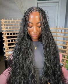 Boho Knotless Braids Hairstyles, Straight Hair With Braid, Bohemian Knotless Braids, Bohemian Braided Hair, Knotless Braids Hairstyles, Bohemian Knotless, Boho Braided Hairstyles, Boho Knotless Braids