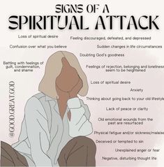 a poster with instructions on how to use the signs of a spirit attack in your life