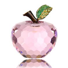 PRICES MAY VARY. Materials: Apple made by premium K9 crystal and enamelled alloy, high quality Crafts: Crystal apple is pure handmade, many cut face, sparkling when sun shine Multi-Purpose: Paperweight, Souvenir, Decor bedroom, living room, office, car... Ornament: The clear crystal apple is very eye-catching no matter where it placed Present: Exquisite gift to your family and friends on anniversary Christmas 2.36'' Pink Crystal Apple Figurine Statue Ornament Home Decoration Paperweight Apple Items, Crystal Apple, Handmade Statue, Farm Art, Crystal Crafts, Holidays Christmas, Unique Things, Gift For Birthday, Pink Crystal