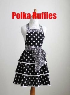 a polka ruffles dress on a mannequin with the words polka ruffles above it