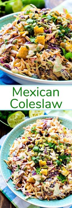 this mexican coleslaw salad is loaded with fresh vegetables and lots of flavor it's ready to be eaten