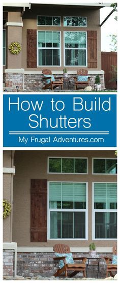 two pictures with the words how to build shutters on them