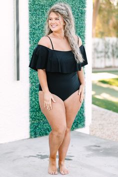 Coasting Along Swimsuit, Black – Chic Soul Chic Swimsuit, Plus Size Swimsuit, Chic Plus Size, Chic Soul, Mad Libs, Summer Style Guide, Perfect Swimsuit, Best Swimsuits, Swimsuit Black