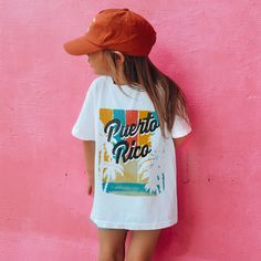 "This Puerto Rico Shirt will be perfect for your summer vacation trip to San Juan, PR! Whether you are going on a cruise trip, family beach vacation or trip to Puerto Rico at Carnival you will love the look of this Puerto Rican t-shirt. PLEASE READ THE DESCRIPTION BEFORE PURCHASING  👕 Sizes & Fit 👶 Baby Bodysuit: * Bodysuit, classic fit (Rabbit Skins 4400/Rabbit Skins 4424) * Available tee sizes: 0 - 24month * Please refer to the size chart in the photos for details! 👕  Toddler: 🧒 Toddler te White Family Matching T-shirt For Beach, Casual White T-shirt For Vacation, White T-shirt With Letter Print For Vacation, Summer Family Matching Short Sleeve Tops, Summer Short Sleeve Tops For Family Matching, Summer Graphic Print Tops For Family Vacation, Summer Tops With Graphic Print For Family Vacation, White Letter Print Top For Summer Adventures, Summer Crew Neck Tops For Family Vacation