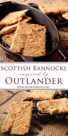 scottish bannocks made to look outlander with text overlaying the image