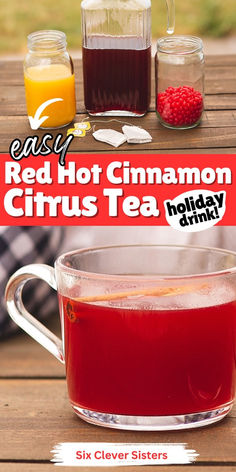 This tea is amazing!! The flavor is bold and so holiday like with cinnamon. It's a hot tea recipe you will want to try. Enjoy this holiday drink now! #tea #recipe #recipeoftheday #drink #holiday #christmas Christmas Main Course Recipes, Citrus Tea, Red Hots Candy, Hot Popcorn, Hot Drinks Recipes, Tea Drink Recipes, Cinnamon Orange, Juicy Juice, Red Hots