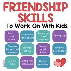 a poster with words describing how to work on with kids