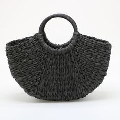 Handmade Beach Bag Round Straw Totes Bag Large Bucket Summer Bags  、No lining With lining Straw Beach Tote, Round Straw Bag, Rattan Handbags, Modern Bag, Summer Handbags, Straw Beach Bag, Straw Tote Bag, Straw Handbags, Rattan Bag