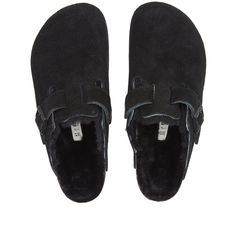 Birkenstock Boston Fur, Birkenstock Birkenstock, Birkenstock Boston, Eva Sole, Black Suede, Birkenstock, Clogs, Cork, Boston