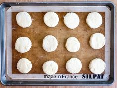 the dough has been made in france and is ready to go into the baking tin