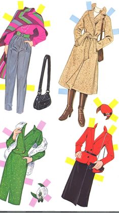 four women's coats and purses are featured in an advertisement for the new york times