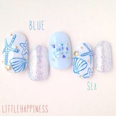 #nailbook Nails Beach, Sea Nails, Mermaid Nails, Nails Gel, Gel Nail Designs, Nail Art Summer, Nail Art Inspiration, Summer Nail