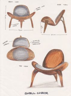 chair design by Hans Wegner Organic Chair, Famous Chair, Wegner Chair, Adirondack Chair Plans, Folding Adirondack Chair, Curved Chair