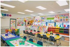 the children's room is brightly decorated and ready to be used for birthdays