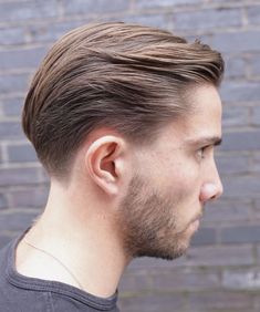 Slicked Hair Men, Tan Skin Blonde Hair, Gents Hair Style, Men Hair Color, Faded Hair, Men Haircut Styles, Corte De Cabelo Masculino, Slick Hairstyles, Bob Haircuts For Women