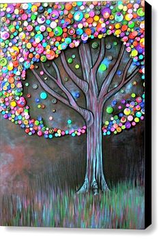 an image of a colorful tree with dots on it