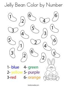 the jelly bean color by number game for kids with numbers and colors to match them