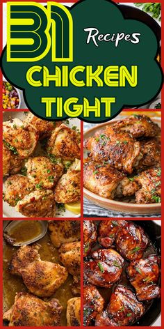 the cover of bbq recipes chicken tight, with pictures of different types of meats