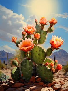 Wonderful Cactuses - Painting by numbers shop New Mexico Cactus, Cactus Pics, Desert Canvas Painting, Cactus Bloom, Desert Images, Cactus Reference, Saguaro Cactus Painting, Flowering Cactus, Cactus In Desert