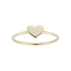 Worn by itself or with other rings, this 14k gold heart stackable ring by LUMINOR GOLD is a lovely addition to your everyday style. Worn by itself or with other rings, this 14k gold heart stackable ring by LUMINOR GOLD is a lovely addition to your everyday style. Metal: 14k gold Packaging: velvety pouch Plating: 14k gold Width: 1 mm Finish: polished Please note, due to the high value of this item, a signature may be required upon delivery. Size: 7. Color: Yellow. Gender: female. Age Group: adult Stackable 14k Gold Heart Cut Heart Ring, Stackable 14k Gold Heart Cut Ring, 14k Gold Stackable Heart Cut Heart Ring, Minimalist 14k Gold Heart Cut Stackable Rings, 14k Gold Heart Cut Stackable Rings In Minimalist Style, Everyday Yellow Gold Heart Ring With Charm, Elegant Yellow Gold Stackable Heart Rings, Elegant Yellow Gold Stackable Rings With Heart Shape, Everyday Stackable Rings For Valentine's Day