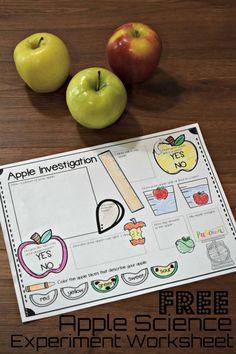 an apple themed science experiment worksheet for kids to learn the letter i is for apple