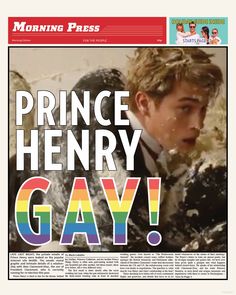 the front page of prince henry gay's morning press magazine, featuring an image of a man in a suit and tie