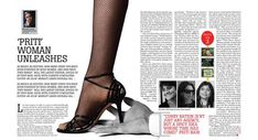 a woman in fishnet stockings and high heels is featured on the cover of an article