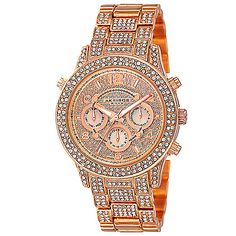 Akribos XXIV Women's Quartz Crystal Accented Multi Function Bracelet Watch - With this watch decorating your wrist, don't be surprised if you turn hea Romantic Christmas Gifts, Pretty Watches, Everyday Watch, Pave Bracelet, Hot Jewelry, Two Tone Watch, Mother Pearl, Ladies Watch, Watch Sale