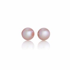 Freshwater cultured pearls set with yellow gold. A fresh alternative to classic white, lustrous pink pearls are prized for their ability to flatter every complexion. Pink freshwater cultured pearls, 5mm. 14-karat yellow gold. Pierced only. Pink Pearl Earrings, Pink Pearls, Signature Jewelry, Pearl Set, Freshwater Cultured Pearls, Pink Pearl, Cultured Pearls, Classic White, Fresh Water