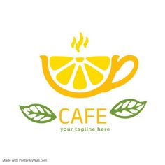 the logo for cafe with orange slices and leaves