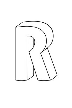 the letter r is drawn in black and white