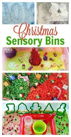 christmas sensory bins for toddlers to play with