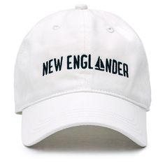 New Englander Hat – Kiel James Patrick Casual Vacation Hats With Embroidered Logo, Casual Six-panel Travel Hats, Cotton Curved Bill Beach Hat, Cotton Beach Hat With Curved Bill, Beach Cotton Hat With Curved Bill, White Cotton Vacation Hat, Cotton Baseball Cap With Curved Bill For Travel, Curved Brim Baseball Cap With Letter Print For Travel, Beach Letter Print Cotton Baseball Cap