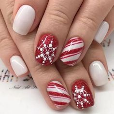 Nail Art Noel, Unghie Nail Art, Winter Nails Acrylic, Nail Colors Winter, Colorful Nails