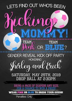 a flyer for a soccer mom's party