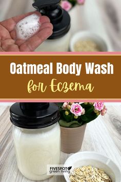 Oatmeal Body Wash Recipe Oatmeal Body Wash, Body Wash Recipe, Diy Body Wash, Diy Oatmeal, Homemade Body Wash, Liquid Body Wash, Organic Body Wash, Homemade Oatmeal, Honey Diy