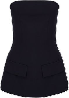 Chic Tops With Back Zipper For Night Out, Chic Evening Tops With Back Zipper, Back Zipper Tops For Night Out, Chic Fitted Mini-length Blouse, Sleeveless Tops With Invisible Zipper, Elegant Black Top With Back Zipper, Black Sleeveless Top With Back Zipper, Sleeveless Black Top With Back Zipper, March Birthstone Jewelry