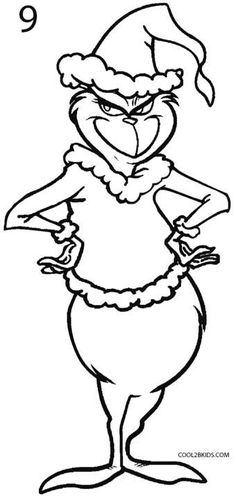 an angry bird wearing a santa claus hat and holding a knife in his hand coloring page