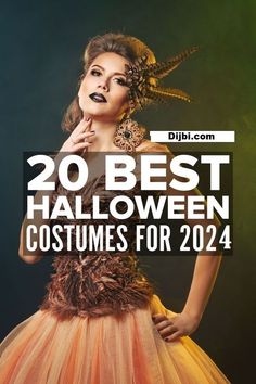 a woman in a costume with the words 20 best halloween costumes for 2014 on it