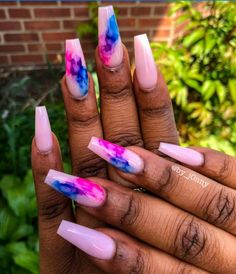 Pin: @jrniejade ✨ Ombre Nails Ideas, Coffin Nails Ombre, Summer Nails Designs, Unghie Sfumate, Nagellack Trends, Nails Ombre, Cute Acrylic Nail Designs, Coffin Nails Long, Summer 19